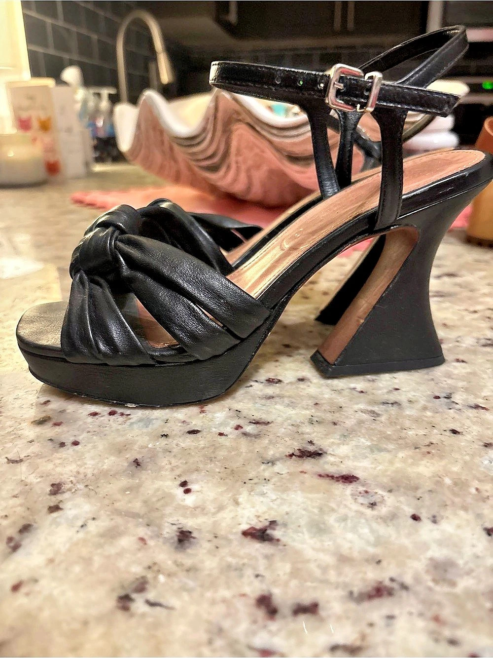 Anthropologie Vicenza Black Platform Heels size 5